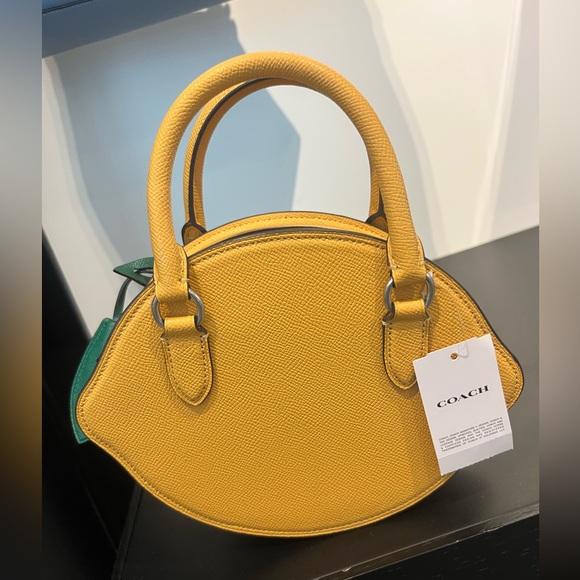 New Coach Silver/Honeycomb Lemon Crossbody # CR251 - Picture 9 of 9